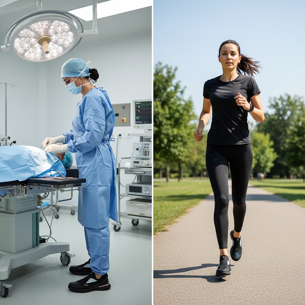 Healthcare professional wearing Snogs